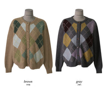 將圖片載入圖庫檢視器 菱形針織Cardigan-現貨