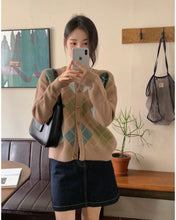 將圖片載入圖庫檢視器 菱形針織Cardigan-現貨