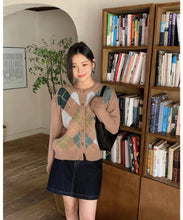 將圖片載入圖庫檢視器 菱形針織Cardigan-現貨
